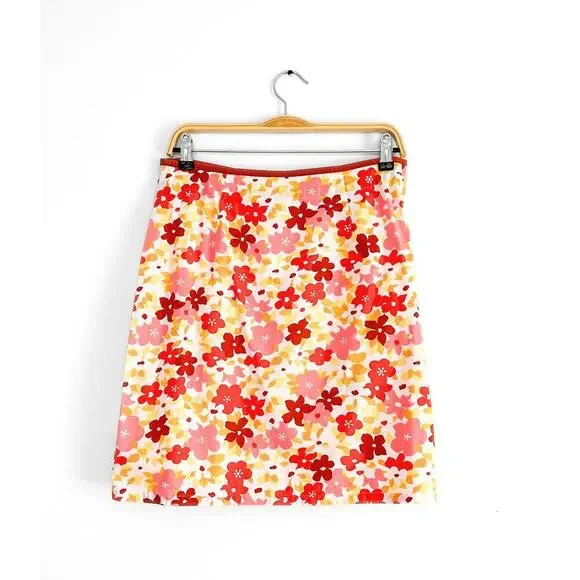 Vintage 00s Y2K Patagonia Water Girl Hawaiian Flower Surf Print Skirt size 8 - Picture 5 of 7